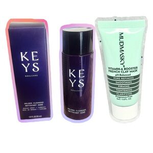 New KEYS SOULCARE Golden Cleanser & Mudmasky Vitamin-A Booster French Clay Mask